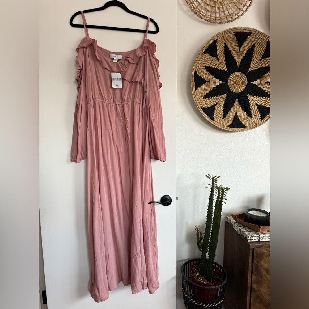 Forever 21 Blush Off-the-shoulder Maxi Dress - PLUS SIZE 3X